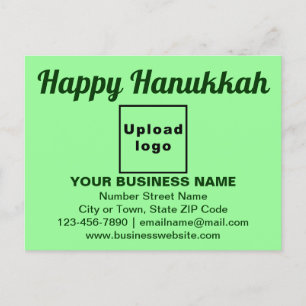 Business Hanukkah Greeting on Light Green Postcard