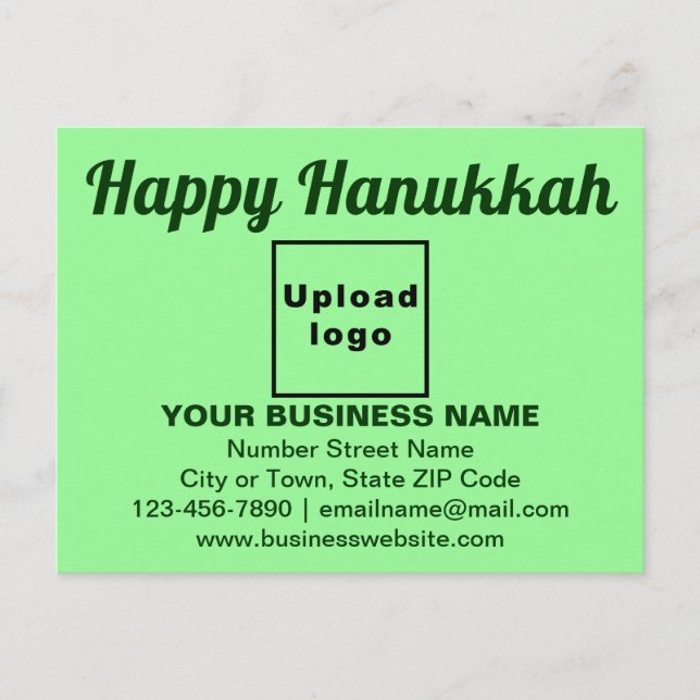 Business Hanukkah Greeting on Light Green Postcard (Front)