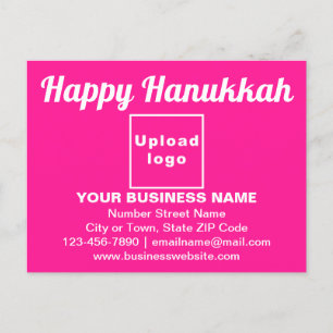Business Hanukkah Greeting on Pink Postcard