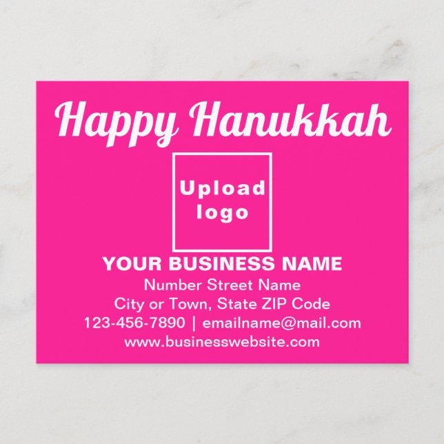 Business Hanukkah Greeting on Pink Postcard (Front)