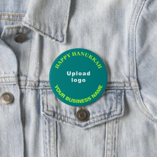 Business Hanukkah Greeting on Teal Green Round 7.5 Cm Round Badge