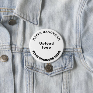 Business Hanukkah Greeting on White Round Button