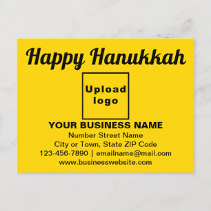 Business Hanukkah Greeting on Yellow Postcard