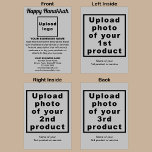 Business Hanukkah Grey Folded Holiday Card<br><div class="desc">Happy Hanukkah! Wishing you joy, peace and blessing this festival of lights. A holiday to celebrate this December and to advertise also your business products or services to customers or clients. Holiday to promote your brand name. Customisable Hanukkah folded holiday card that you can put your business brand, products or...</div>