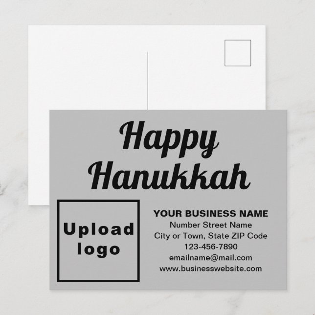 Business Hanukkah Grey Holiday Postcard (Front/Back)