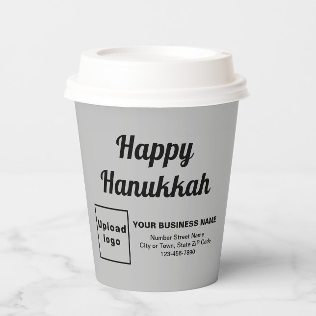 Business Hanukkah Grey Paper Cup (Front)