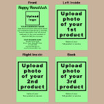 Business Hanukkah Light Green Folded Holiday Card<br><div class="desc">Happy Hanukkah! Wishing you joy, peace and blessing this festival of lights. A holiday to celebrate this December and to advertise also your business products or services to customers or clients. Holiday to promote your brand name. Customisable Hanukkah folded holiday card that you can put your business brand, products or...</div>