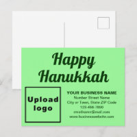Business Hanukkah Light Green Holiday Postcard