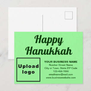 Business Hanukkah Light Green Holiday Postcard