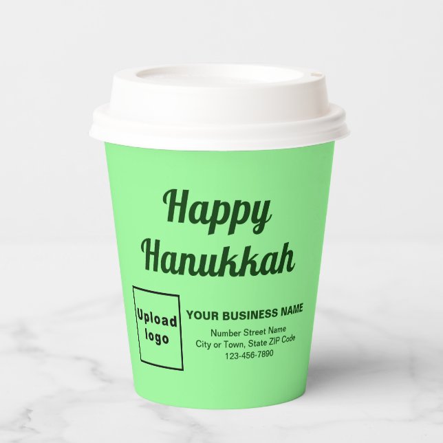 Business Hanukkah Light Green Paper Cup (Front)