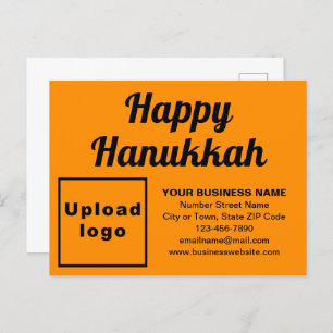 Business Hanukkah Orange Colour Holiday Postcard