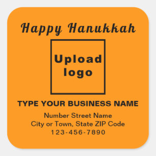 Business Hanukkah Orange Colour Square Sticker