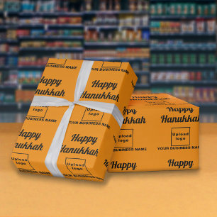 Business Hanukkah Orange Colour Wrapping Paper