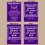 Business Hanukkah Purple Folded Holiday Card<br><div class="desc">Happy Hanukkah! Wishing you joy, peace and blessing this festival of lights. A holiday to celebrate this December and to advertise also your business products or services to customers or clients. Holiday to promote your brand name. Customisable Hanukkah folded holiday card that you can put your business brand, products or...</div>