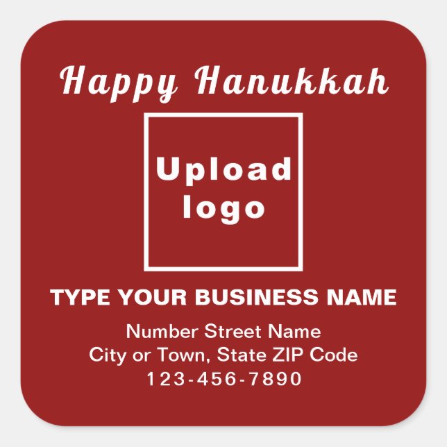 Business Hanukkah Red Square Sticker (Front)