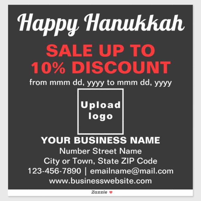 Business Hanukkah Sale on Black Vinyl Sticker (Sheet)