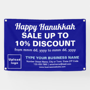 Business Hanukkah Sale on Blue Rectangle Banner