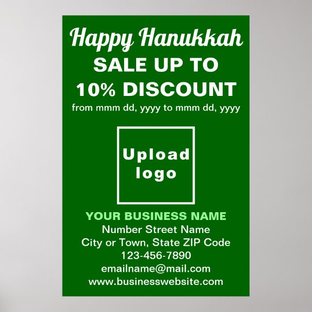 Business Hanukkah Sale on Green Poster (Front)