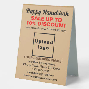 Business Hanukkah Sale on Light Brown Table Sign