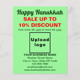 Business Hanukkah Sale on Light Green Flyer