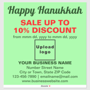 Business Hanukkah Sale on Light Green Vinyl