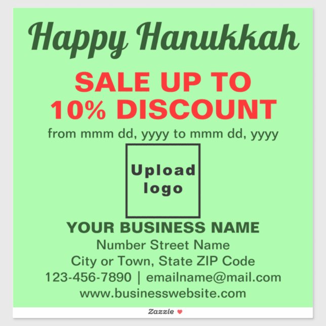 Business Hanukkah Sale on Light Green Vinyl (Sheet)