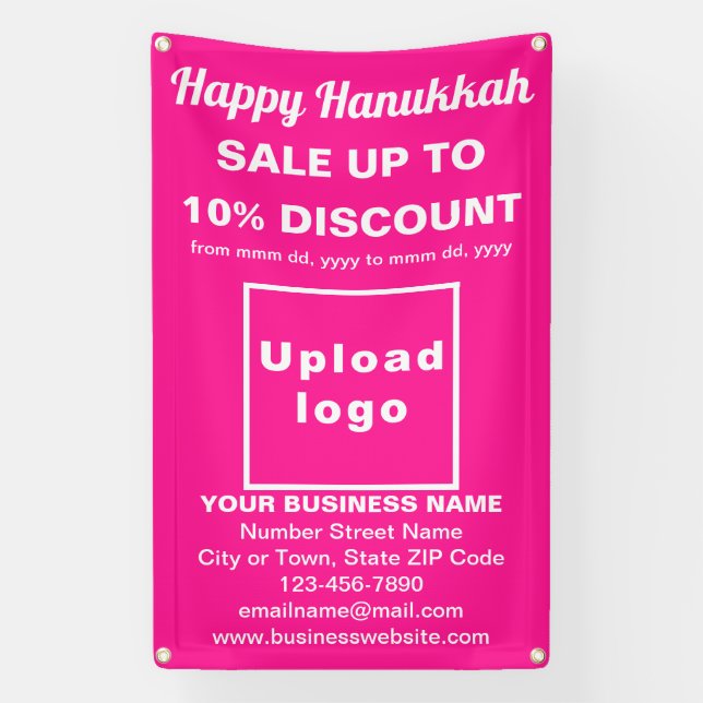 Business Hanukkah Sale on Pink Banner (Vertical)