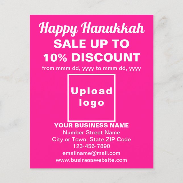 Business Hanukkah Sale on Pink Flyer (Front)