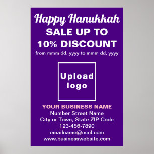 Business Hanukkah Sale on Purple Poster