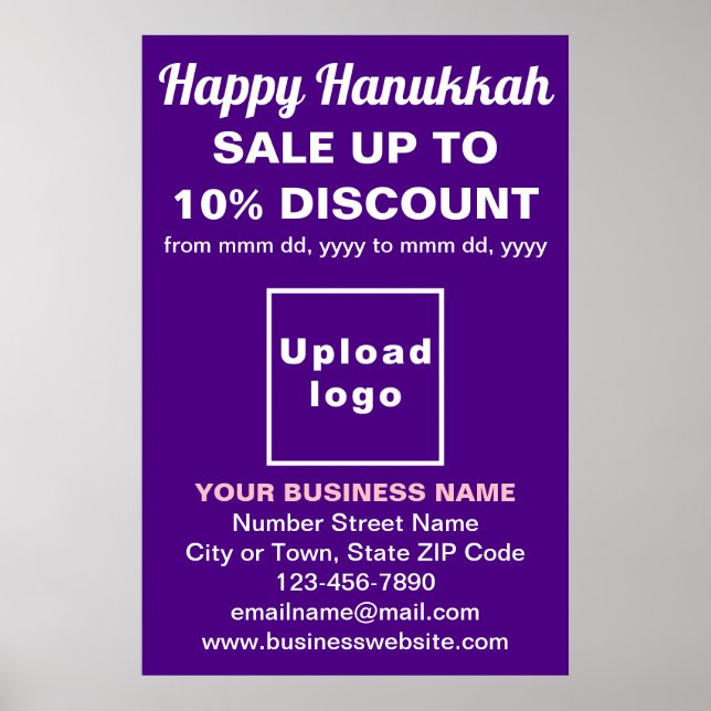 Business Hanukkah Sale on Purple Poster (Front)