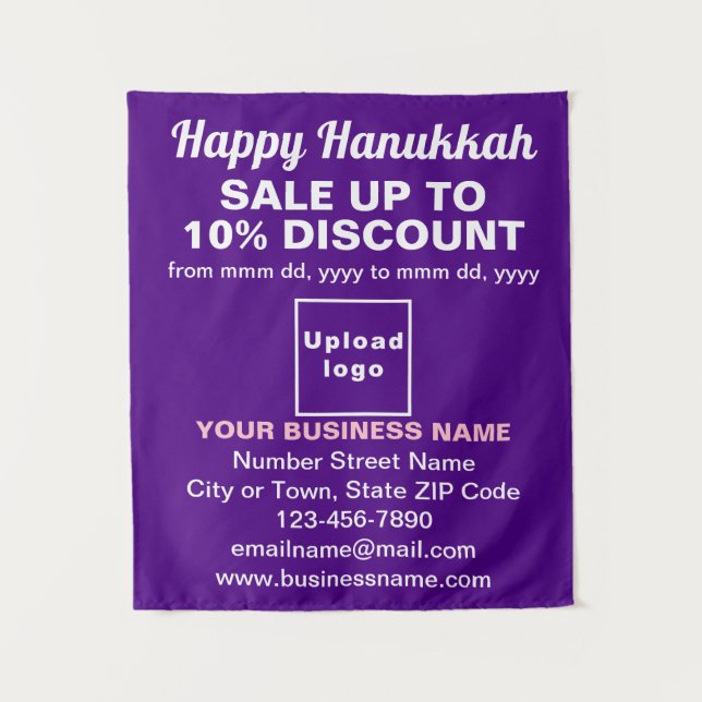 Business Hanukkah Sale on Purple Tapestry (Front)