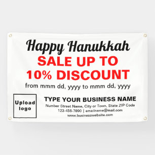 Business Hanukkah Sale on White Rectangle Banner