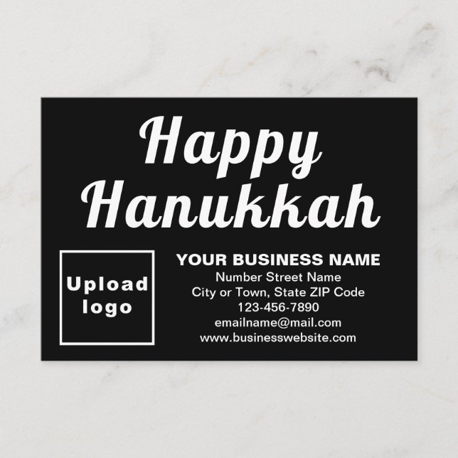 Business Hanukkah Small Black Flat Greeting Card (Front)