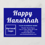 Business Hanukkah Small Blue Flat Holiday Card<br><div class="desc">Happy Hanukkah! Wishing you joy, peace and blessing this festival of lights. A holiday to celebrate and to advertise also your business. Small size flat holiday card that you can customise to put your business brand and with Hanukkah greeting. Customise it and use it to greet your customers or clients...</div>