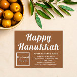 Business Hanukkah Small Brown Flat Holiday Card<br><div class="desc">Happy Hanukkah! Wishing you joy, peace and blessing this festival of lights. A holiday to celebrate and to advertise also your business. Small size flat holiday card that you can customise to put your business brand and with Hanukkah greeting. Customise it and use it to greet your customers or clients...</div>