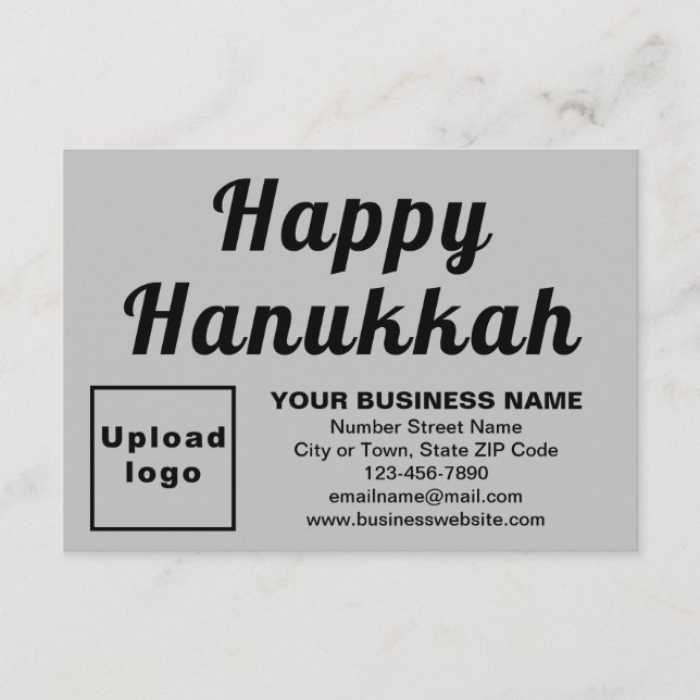 Business Hanukkah Small Grey Flat Card (Front)