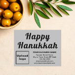 Business Hanukkah Small Grey Flat Holiday Card<br><div class="desc">Happy Hanukkah! Wishing you joy, peace and blessing this festival of lights. A holiday to celebrate and to advertise also your business. Small size flat holiday card that you can customise to put your business brand and with Hanukkah greeting. Customise it and use it to greet your customers or clients...</div>
