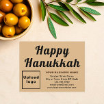 Business Hanukkah Small Light Brown Flat Holiday Card<br><div class="desc">Happy Hanukkah! Wishing you joy, peace and blessing this festival of lights. A holiday to celebrate and to advertise also your business. Small size flat holiday card that you can customise to put your business brand and with Hanukkah greeting. Customise it and use it to greet your customers or clients...</div>