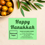 Business Hanukkah Small Light Green Flat Holiday Card<br><div class="desc">Happy Hanukkah! Wishing you joy, peace and blessing this festival of lights. A holiday to celebrate and to advertise also your business. Small size flat holiday card that you can customise to put your business brand and with Hanukkah greeting. Customise it and use it to greet your customers or clients...</div>