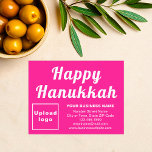 Business Hanukkah Small Pink Flat Holiday Card<br><div class="desc">Happy Hanukkah! Wishing you joy, peace and blessing this festival of lights. A holiday to celebrate and to advertise also your business. Small size flat holiday card that you can customise to put your business brand and with Hanukkah greeting. Customise it and use it to greet your customers or clients...</div>