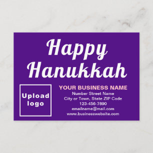 Business Hanukkah Small Purple Flat Card