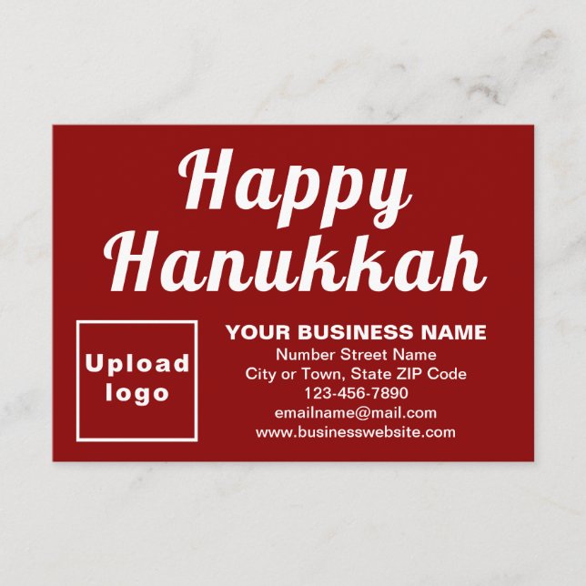 Business Hanukkah Small Red Flat Greeting Card (Front)
