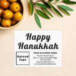 Business Hanukkah Small White Flat Holiday Card<br><div class="desc">Happy Hanukkah! Wishing you joy, peace and blessing this festival of lights. A holiday to celebrate and to advertise also your business. Small size flat holiday card that you can customise to put your business brand and with Hanukkah greeting. Customise it and use it to greet your customers or clients...</div>