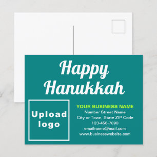 Business Hanukkah Teal Green Holiday Postcard