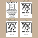 Business Hanukkah White Folded Holiday Card<br><div class="desc">Happy Hanukkah! Wishing you joy, peace and blessing this festival of lights. A holiday to celebrate this December and to advertise also your business products or services to customers or clients. Holiday to promote your brand name. Customisable Hanukkah folded holiday card that you can put your business brand, products or...</div>