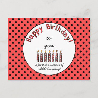 Business Happy Birthday Coupon Orange-Red Postcard