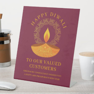 Business Happy Diwali Customer Pedestal Sign