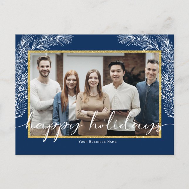 Business Happy Holiday with photo postcards (Front)