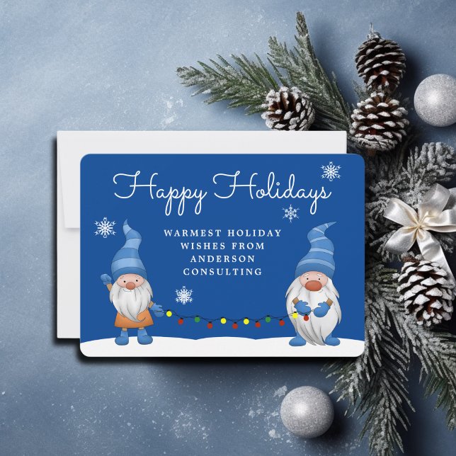 Business Happy Holidays Gnomes Holiday Card (Creator Uploaded)