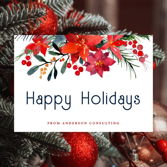 Business Happy Holidays Modern  Holiday Card (Creator Uploaded)